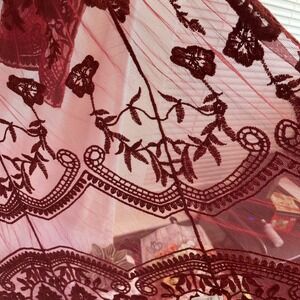 Emery Park Sheer Long Lace Cardigan XS Burnt Orange Rust Sheer XS Fall‎ NWOT.